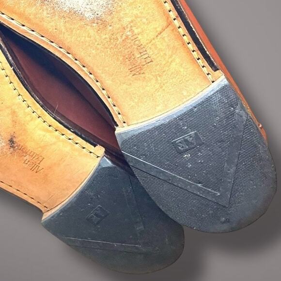 Men's 11 ALLEN EDMONDS Maxfield Handsewn Dark Chili Calfskin Tassel Loafers EUC - Picture 13 of 14